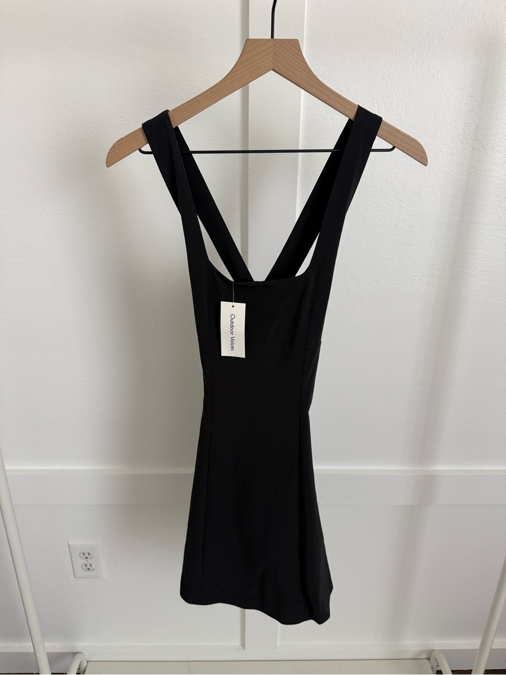 Outdoor Voices Black Crossback Mini Athletic Dress